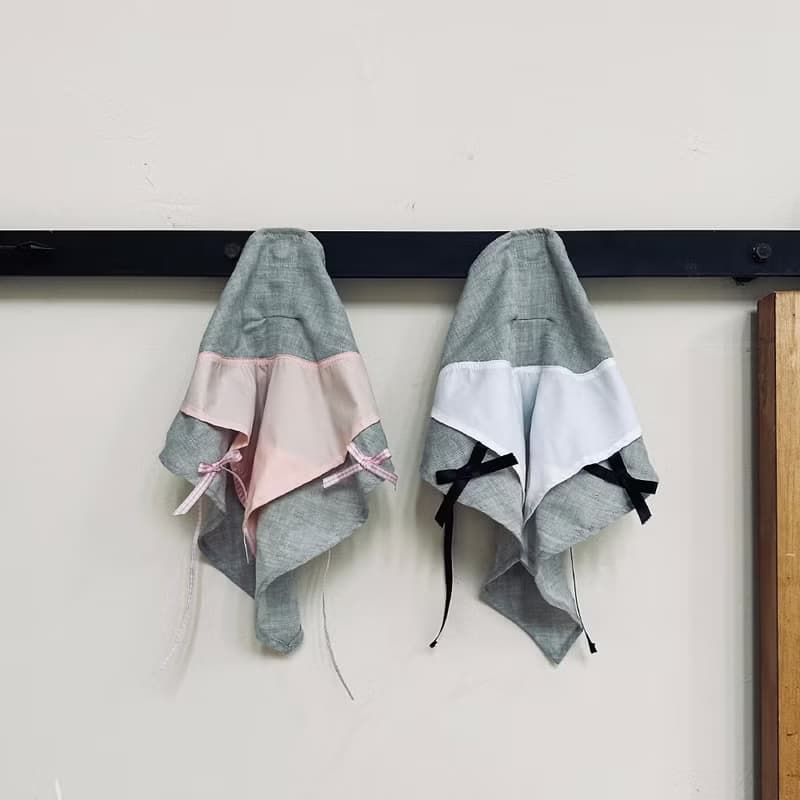 CLARECHEN_愛心方巾_黑白色蝴蝶結款