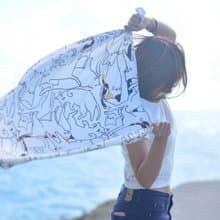 scarf print with calico cat Premium silk satin