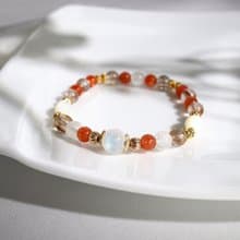 秋日早晨 | A24月光石太陽石鈦晶水晶手鍊