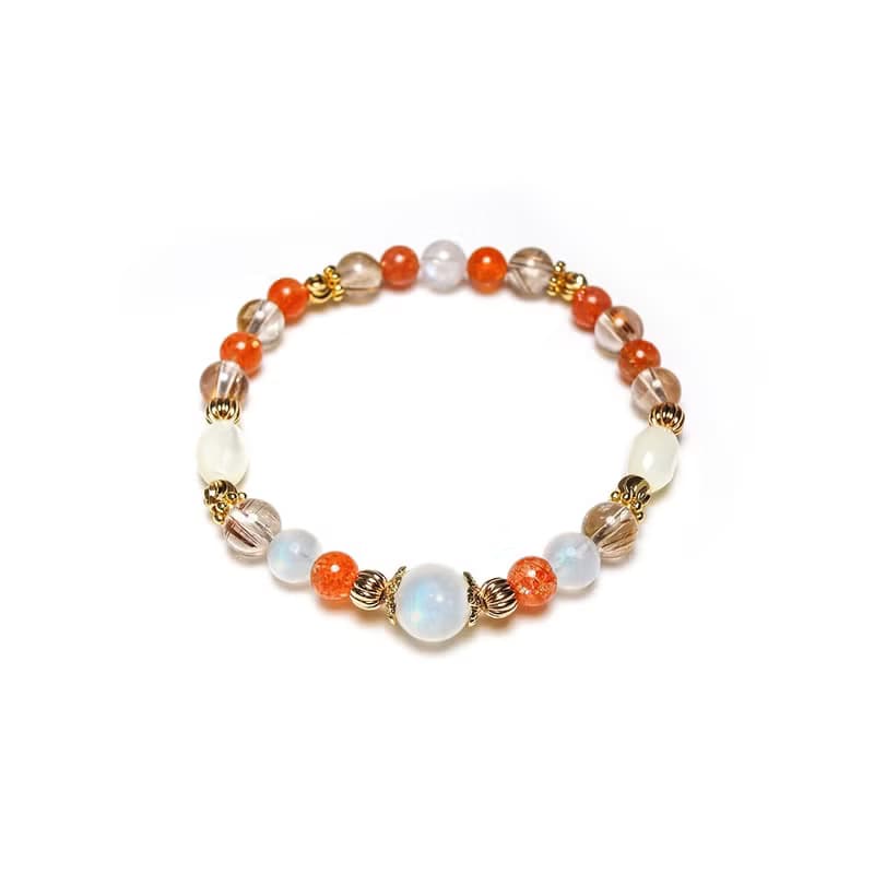 秋日早晨 | A24月光石太陽石鈦晶水晶手鍊