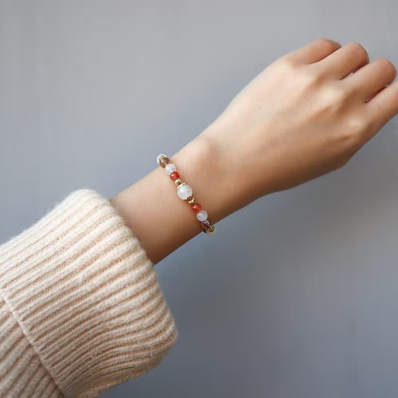 秋日早晨 | A24月光石太陽石鈦晶水晶手鍊