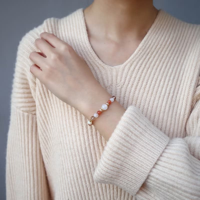 秋日早晨 | A24月光石太陽石鈦晶水晶手鍊