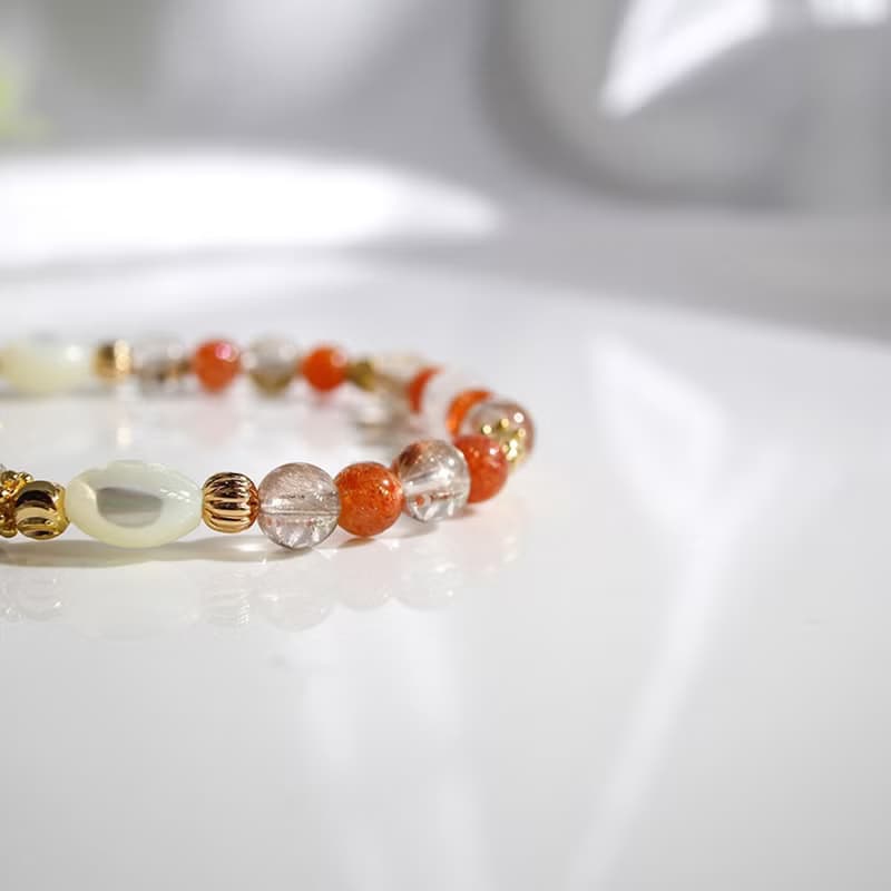 秋日早晨 | A24月光石太陽石鈦晶水晶手鍊