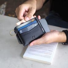 June (Black) :  Multi-card holder, card case, Slim wallet, Black wallet