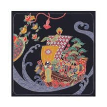 京都風呂敷包巾-MIYAI 三巾-寶船(海軍藍)