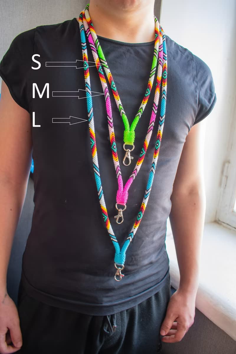 Teacher Gift: Light Blue/Pink/Green Beaded Lanyard with Breakaway Clasp