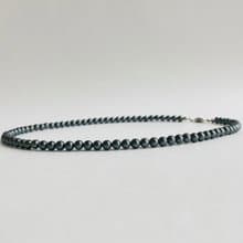 貝パールシンプルネックレスM/5mm約45cm/ブラックパール/R/made in japan