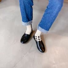 燈穗小流蘇!蓬柔綿綿懶人便鞋 黑 MIT 全真皮-黑