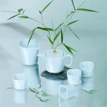 故宮宮廷文化 | 四合如意海棠汝釉茶具套裝 家用茶具 新居禮物