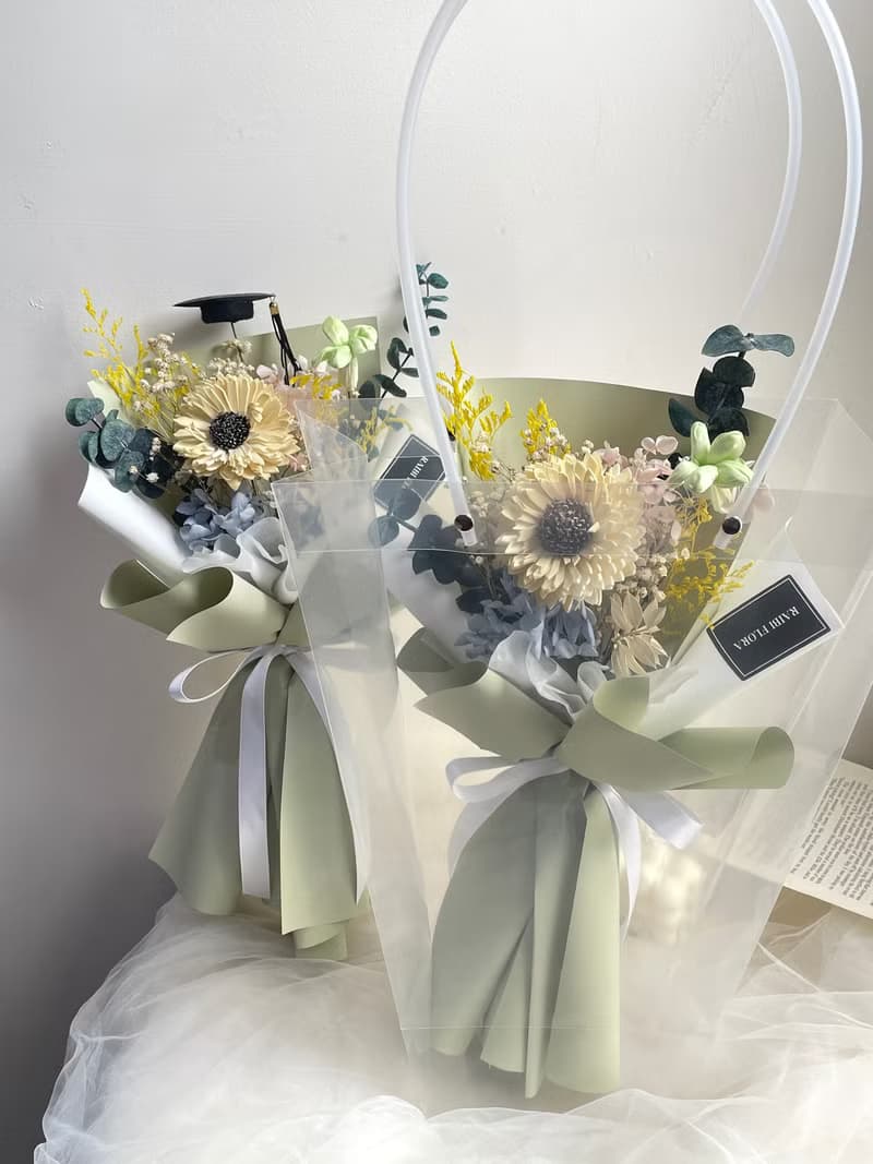 向光飛行/向日葵花束/畢業花束/乾燥花束/滿天星乾燥花/木棉花
