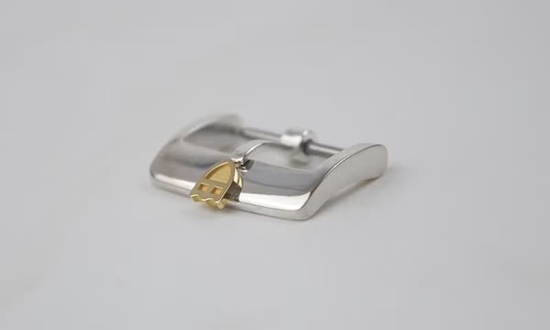 帝舵手錶盾牌銀表扣18k金標logo表扣925純銀底座表帶針扣手錶配件