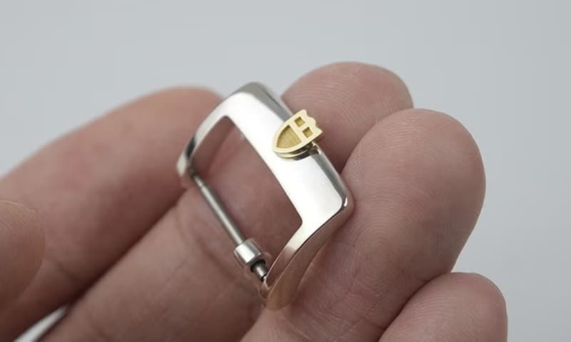 帝舵手錶盾牌銀表扣18k金標logo表扣925純銀底座表帶針扣手錶配件