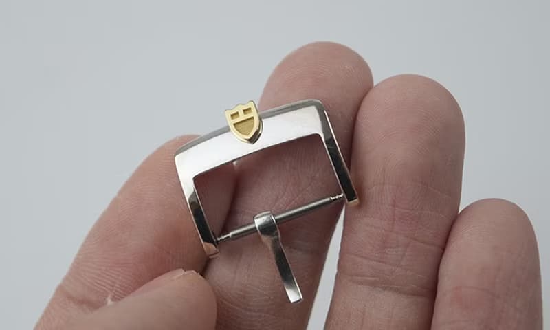 帝舵手錶盾牌銀表扣18k金標logo表扣925純銀底座表帶針扣手錶配件