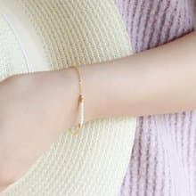 LUCKY 7 淡水パールのブレスレット 6月誕生石 ホワイト色バージョン