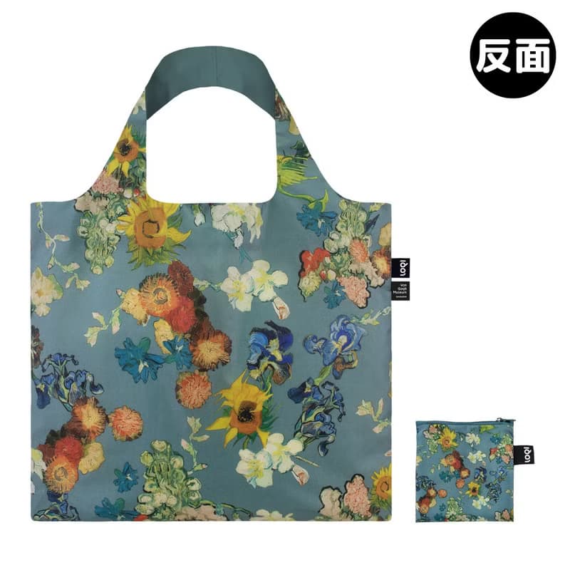 LOQI 環保材質購物袋-梵谷 花束藍 (無扣帶、無暗袋)