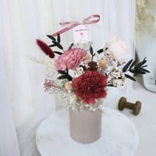 【24H出貨】母親節桌花ー【霧紅色康乃馨珍珠】永生乾燥桌花