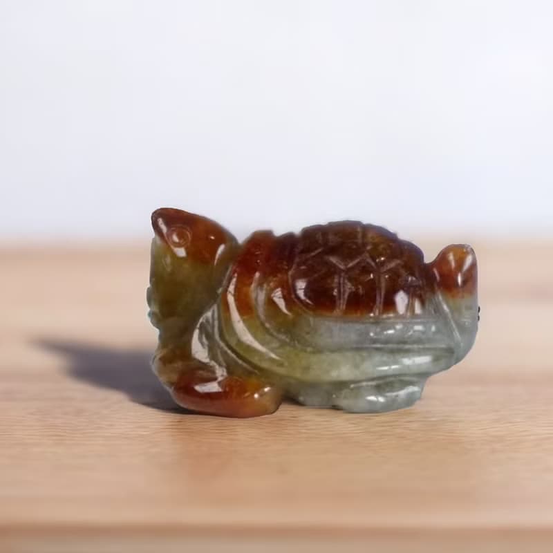 【吉祥‧長壽】飄紅翡翠烏龜擺飾 | 天然緬甸玉翡翠A貨 | 送禮