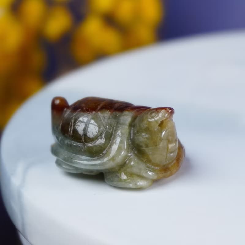 【吉祥‧長壽】飄紅翡翠烏龜擺飾 | 天然緬甸玉翡翠A貨 | 送禮