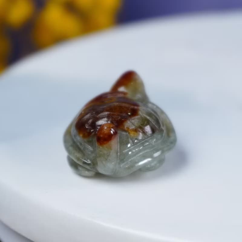 【吉祥‧長壽】飄紅翡翠烏龜擺飾 | 天然緬甸玉翡翠A貨 | 送禮