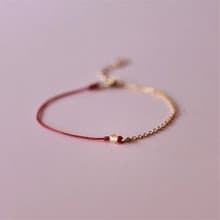 【禮物】獻上祝福 自信旺財 14k注金手鍊+ 紅蠟線 生日、祝