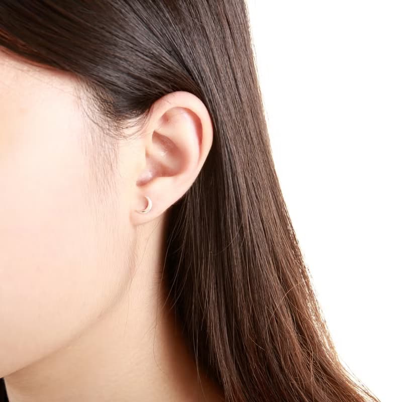 【Angel & Me】月牙 月亮 一對 s925 純銀 耳環 耳夾 情人節 禮物