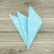 雪花片片-沁涼藍。雙層雙面手帕 手巾 手拭 口袋巾