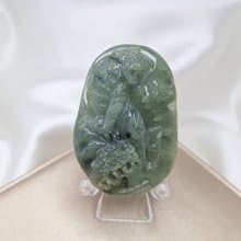 冰潤油清帶藍飄花上山虎 | 天然緬甸玉A貨翡翠