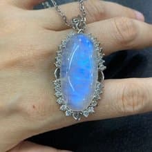 天然 月光石 吊墜 印度製 925純銀