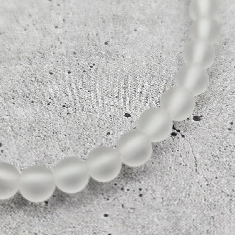 【日本製】フロスト水晶の細身ブレスレット　不器用さんでも安心、ストレスゼロのワンタッチ装着