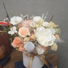 橙色系開幕桌花 永生花禮 開幕盆栽 擴香盆花 升遷賀禮