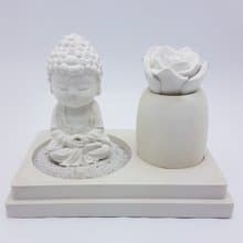 淨念吉祥小佛之培德 香氛線香玫瑰花雙層底套組 擴香石精油