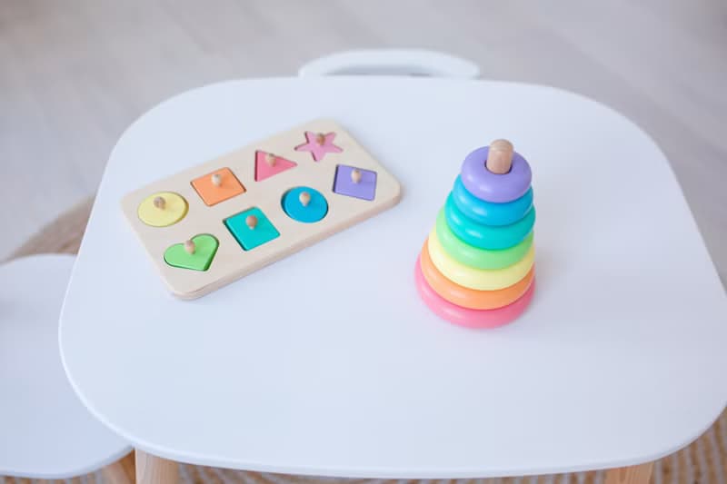 白色木製兒童桌幼兒桌幼兒桌兒童學習桌