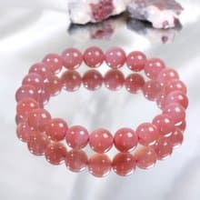 一圖一物│#563 9mm 蜜桃粉鹽源瑪瑙水晶手鍊 安神助眠 愛情桃花