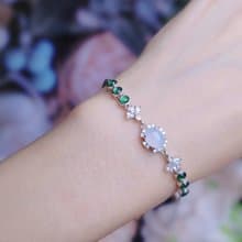 招財•貴人•桃花|夢幻冰紫•放光綠|A貨翡翠純銀精緻多顆手鏈