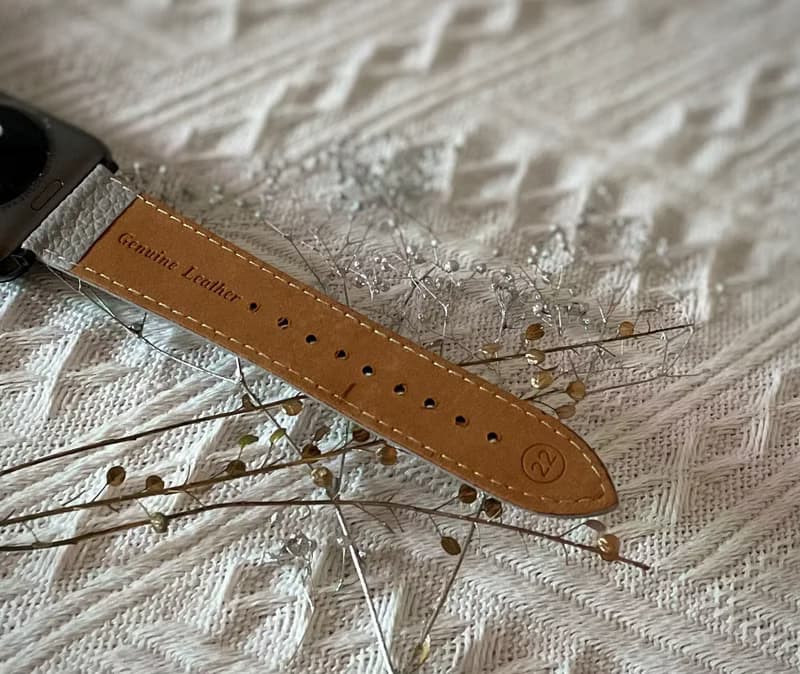 Timeless 淺灰 淡灰 荔枝紋 牛皮 Apple Watch 蘋果 錶帶 42/44mm