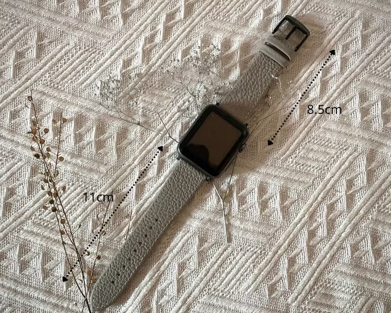 Timeless 淺灰 淡灰 荔枝紋 牛皮 Apple Watch 蘋果 錶帶 42/44mm