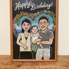 黑板畫似顏繪/人像插畫/情侶禮物/生日禮物