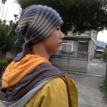 海盜帽。可當領圍巾。大人小孩都可戴的帽子、圍巾。藍色