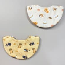 Maygo.bib.喵食派對圍兜兜、八層紗、手作圍兜、雙層紗、雙面兜