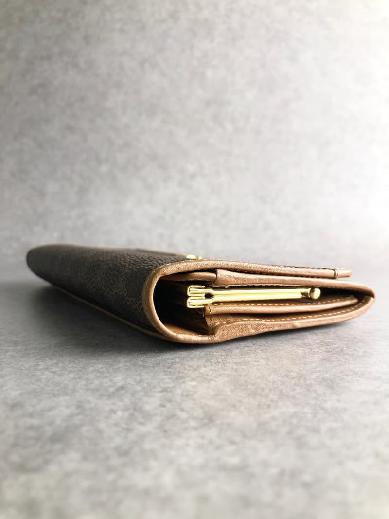 【 日本直送　名牌中古包 】CELINE セリーヌ マカダム 財布 ブラウン ブラゾン PVC レザー 長財布 vintage ヴィンテージ 5cnp3b