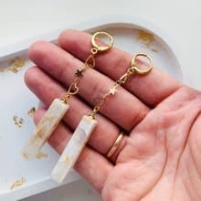 White dangle drop resin earrings. Wedding earrings. Bridal elegant earrings