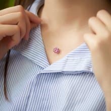 3.0ct 9.0mm VVS1 EF彩色莫桑石圓形吊墜隱形項鍊925銀女孩禮物