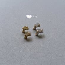 C圈刺繡耳環 - 珍珠縈光・金 / 珍珠縈光・銀