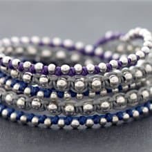 藍色MIx波西米亞風岩石經線銀色螺柱朋克手鍊項鍊