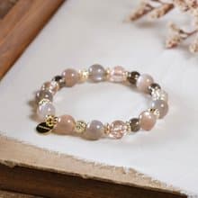 奶茶月光石 茶晶 黑金超七 手鍊 天然礦石水晶