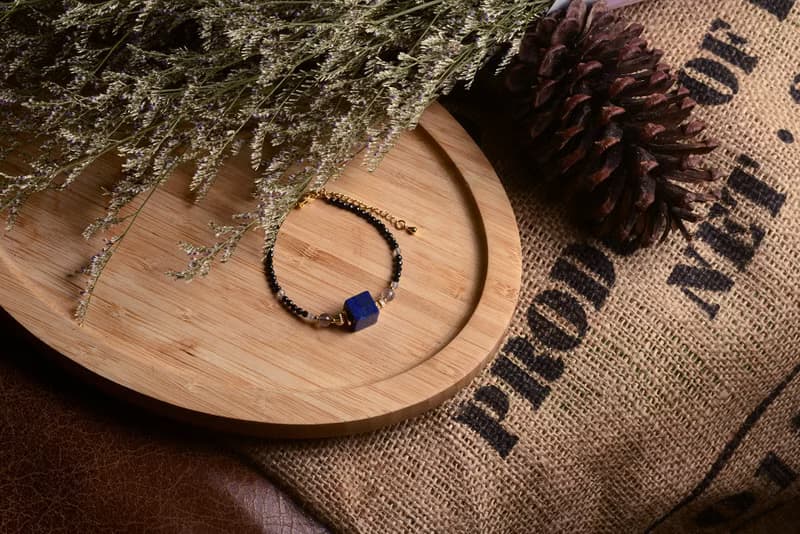 【神山晶礦】方塊青金鈦金拉長碧璽手串/青金/拉長/碧璽