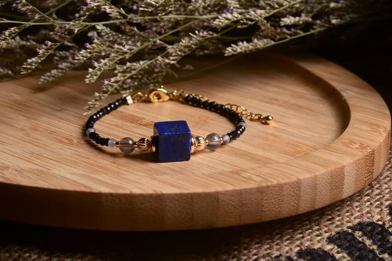 【神山晶礦】方塊青金鈦金拉長碧璽手串/青金/拉長/碧璽