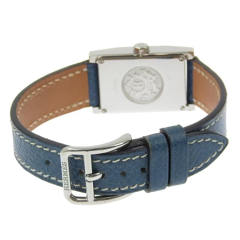 【日本直送】エルメス HERMES タンデム 腕時計 TA1.210 SS × レザー  クオーツ アナログ表示 青文字盤 レディース【中古】