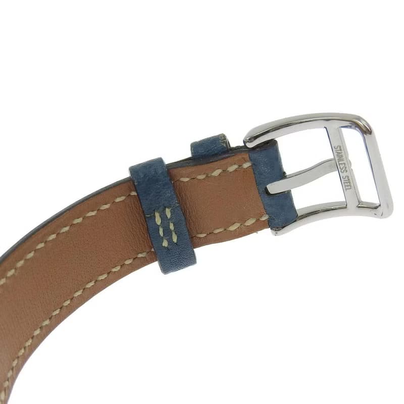 【日本直送】エルメス HERMES タンデム 腕時計 TA1.210 SS × レザー  クオーツ アナログ表示 青文字盤 レディース【中古】