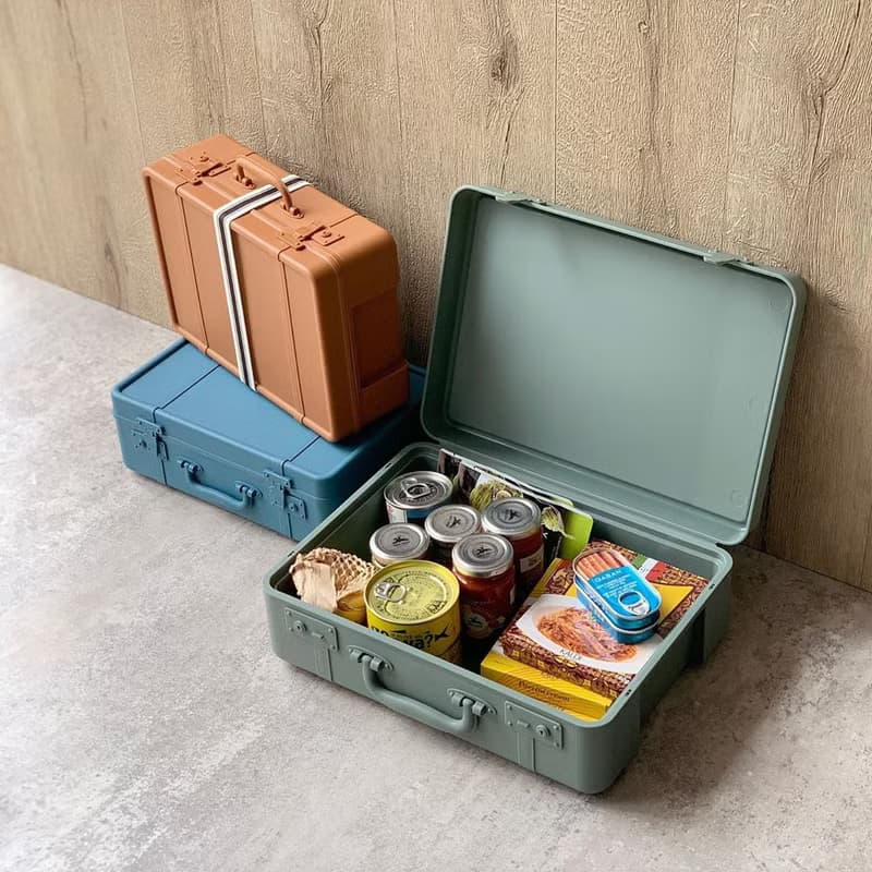 【八幡化成】TRUNKSTORY 復古造型 行李收納箱 M 焙茶綠